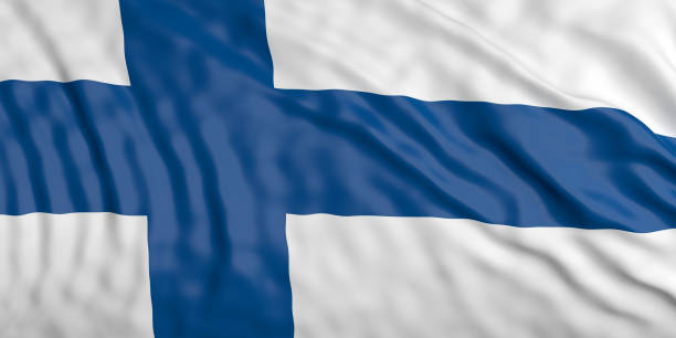 istock Waiving Finland flag. 3d illustration 1018266238