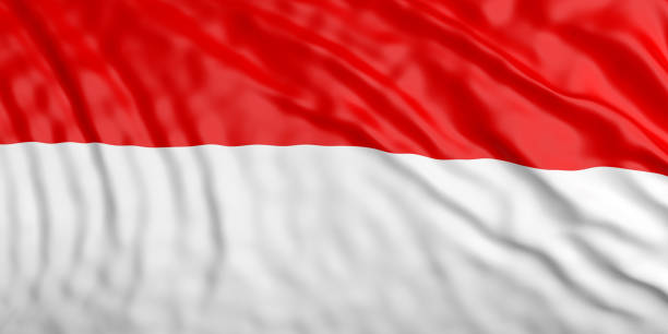 istock Waiving Indonesia flag. 3d illustration 1018266306