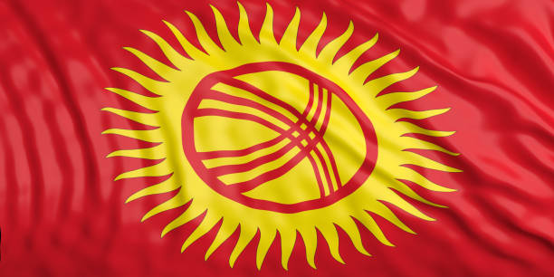 istock Waiving Kyrgyzstan flag. 3d illustration 1018266662