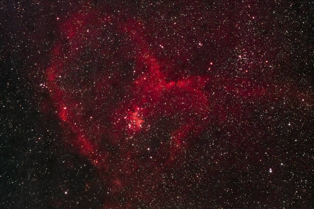 Heart Nebula The Heart Nebula  IC 1805 in the constellation Cassiopeia as seen from Stockach in Germany. emission nebula stock pictures, royalty-free photos & images