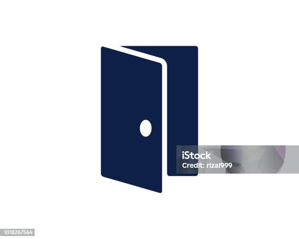 Exit Door Glyph Icon Stock Illustration - Download Image Now - Front Door, Vector, Arrow Symbol