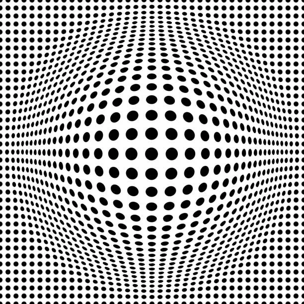 Vector illustration of seamless background with optical illusion of a ball