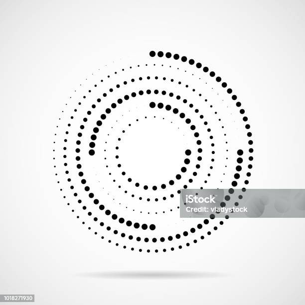 Abstract Dotted Circles Dots In Circular Form Stock Illustration - Download Image Now - Circle, Computer Graphic, Spotted