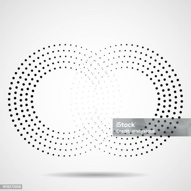 Abstract Halftone Sign Of Infinity Vector Logo Design Element Stock Illustration - Download Image Now