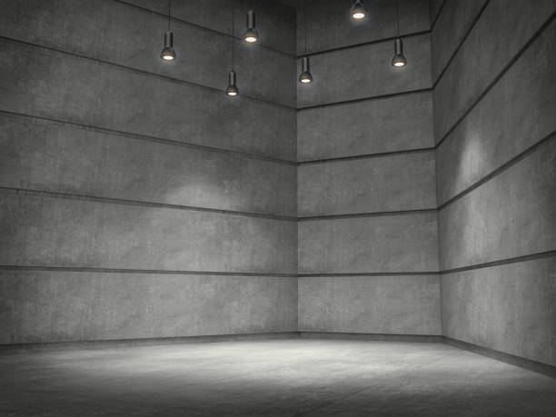 istock Empty room,Pedestal for display,Blank product stand with lamps light spot .3D rendering. 1018286538