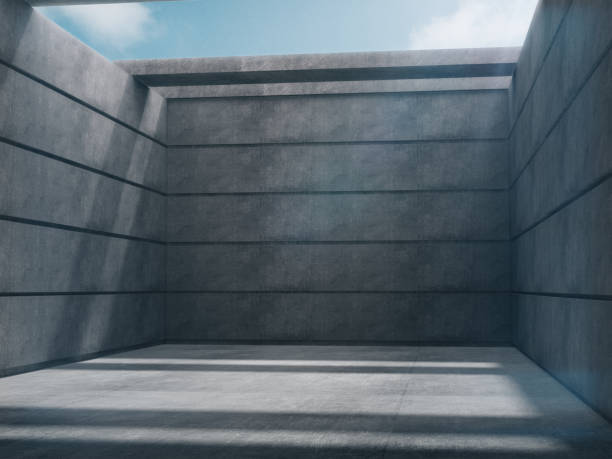 istock Empty abstract concrete room and lateral lights,blank showroom.3D Rendering 1018286622