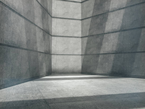 istock Empty abstract concrete room and lateral lights,blank showroom.3D Rendering 1018290544