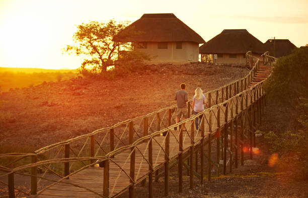 istock it's a long yet beautiful walk to our suite 1018301824