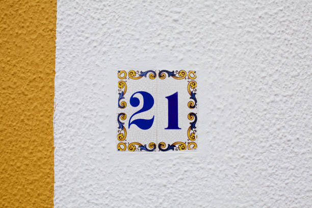 istock ceramics house number on the wall twenty one 1018311574