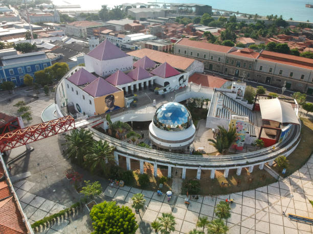 Aerial view of Dragao do Mar, cultural center and tourist attraction in Fortaleza, Ceara, Brazil stock photo