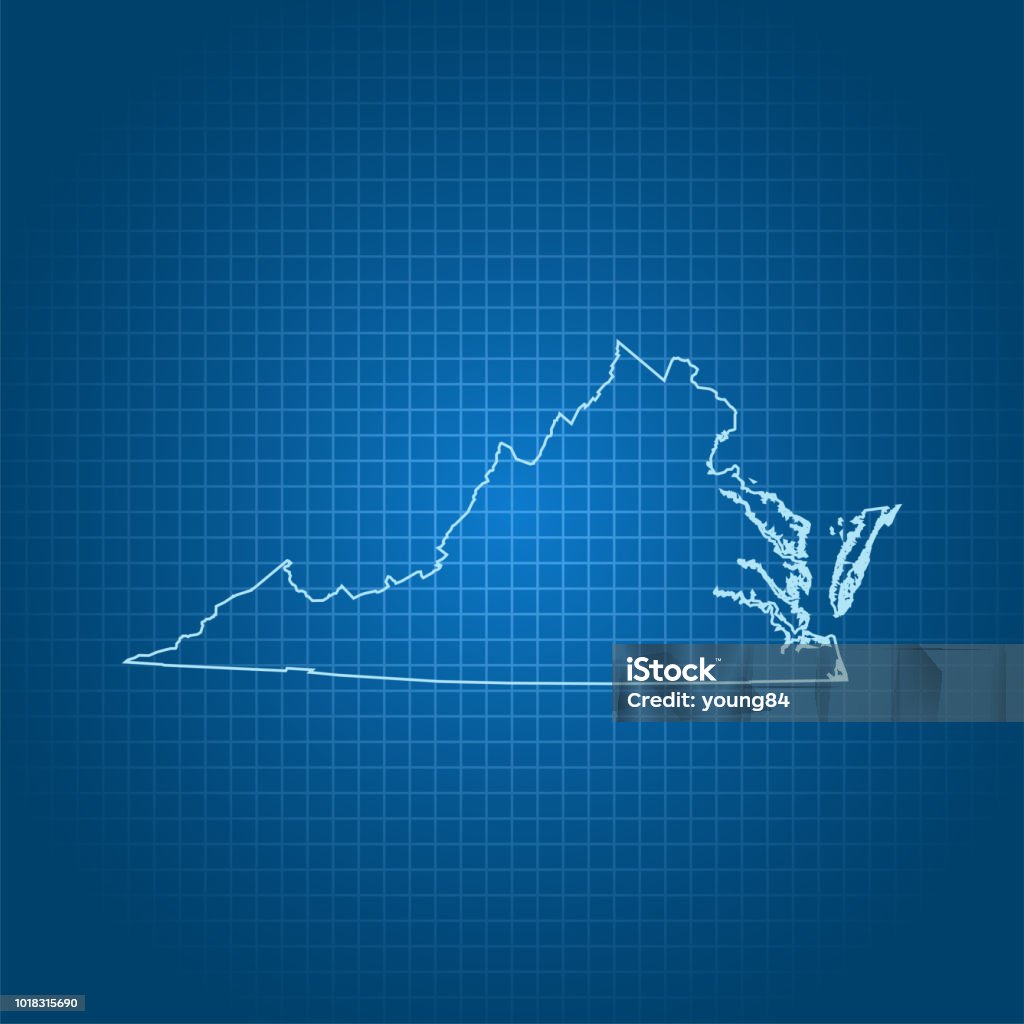 Virginia Map Solid Virginia Map Stock Illustration - Download Image Now - Cartography ...