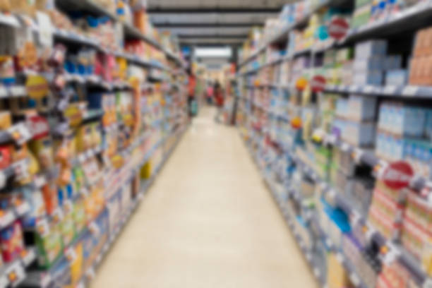 istock Blurred background of supermarket 1018319058