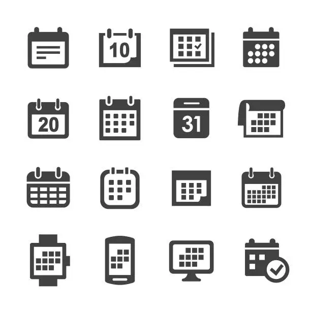 Vector illustration of Calendar Icons - Acme Series