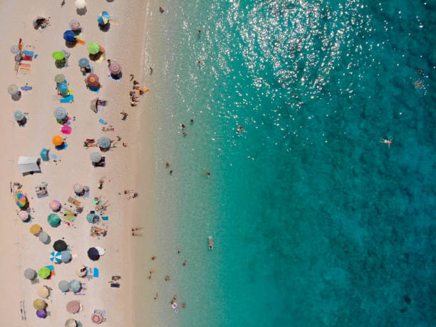 istock Aerial view of beach and sea 1018322048