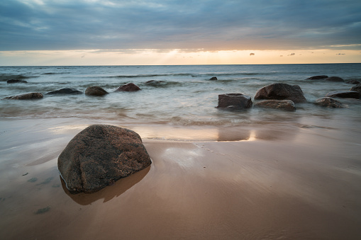 Baltic sea Vidzeme stony seashore