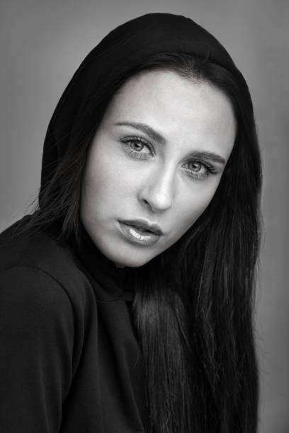istock black and white portrait of a beautiful model 1018329406