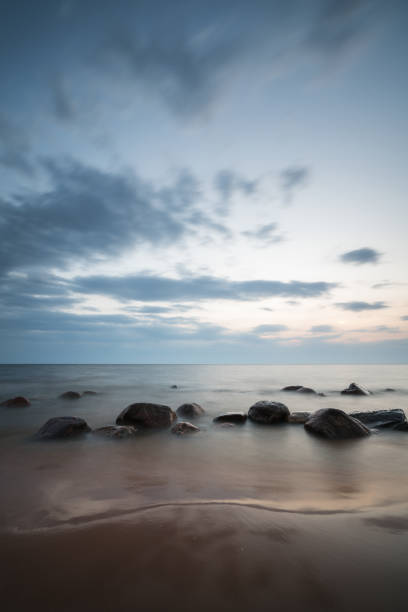 rocky baltic seascape in the evening