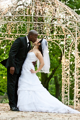 A very special inter-racial couple celebrate their love on their wedding day.