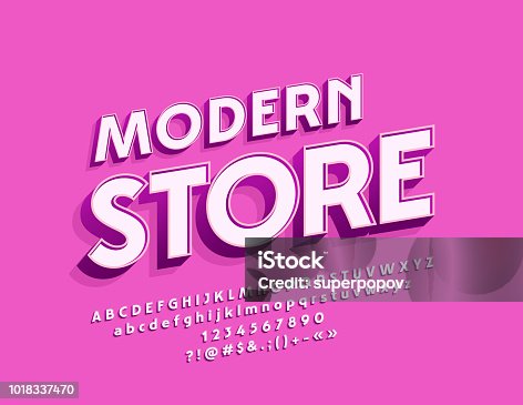 istock Vector Simple Style sign Modern Store with White Beveled Font 1018337470