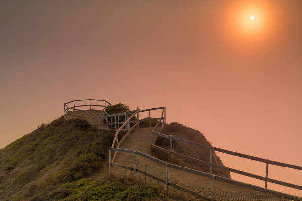 istock Muir Beach Overlook foggy sunset on a summer evening. 1018341056