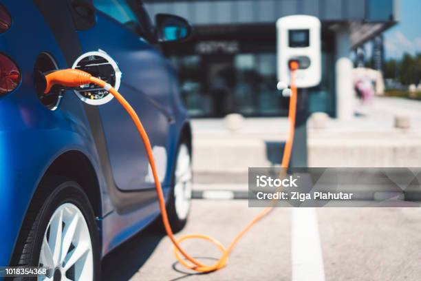 Electric Car Stock Photo - Download Image Now - Electric Car, Electric Vehicle, Charging