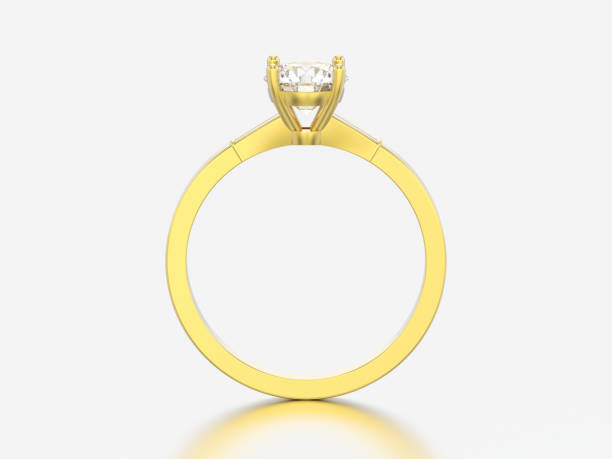 istock 3D illustration yellow gold traditional solitaire engagement diamond ring 1018358578