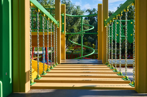 istock staggering steps for children in the public playground 1018359260