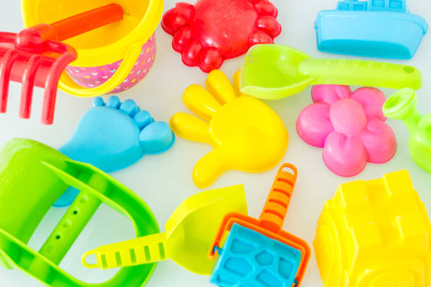 istock Toys of a sand play set on a white background 1018360202