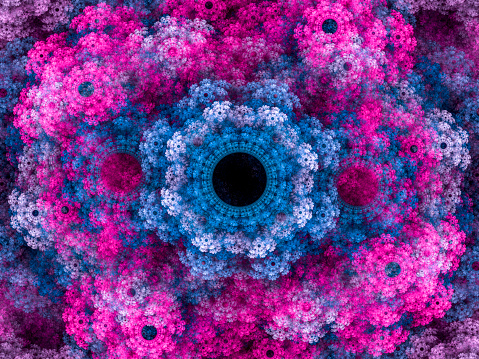 Alta resolución fractal multicolor fondo, que recuerdan a los patrones de un ramo de flores. photo