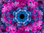 High resolution multi-colored fractal background, which patterns remind of a flower bouquet.