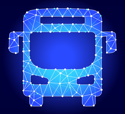 Bus Blue Triangle Node Vector Pattern Stock Illustration - Download ...