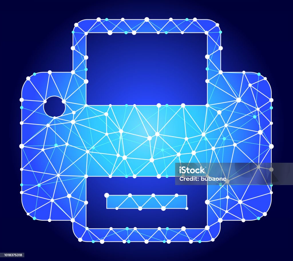 Printer Blue Triangle Node Vector Pattern Stock Illustration - Download ...