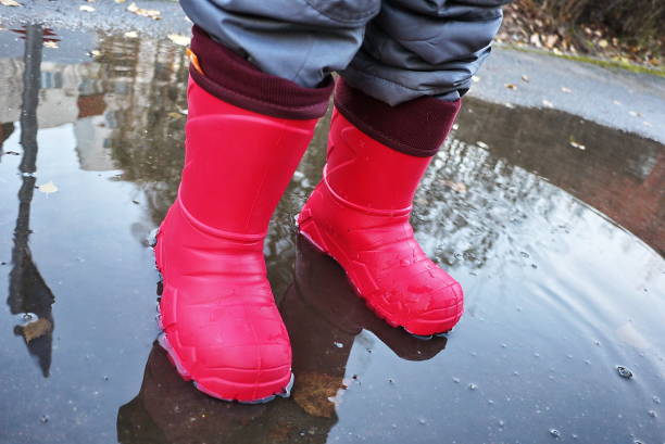 istock Bright and comfortable children's boots with a high collar. 1018378234