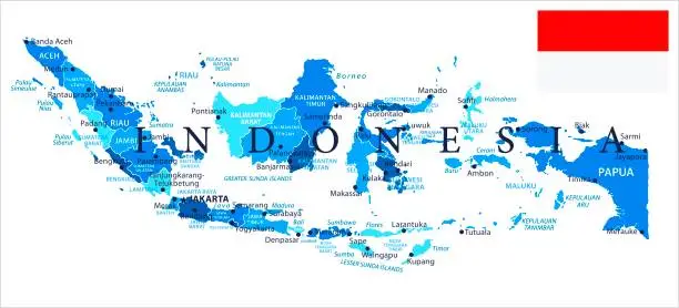 Vector illustration of 04 - Indonesia - Blue Spot Isolated 10