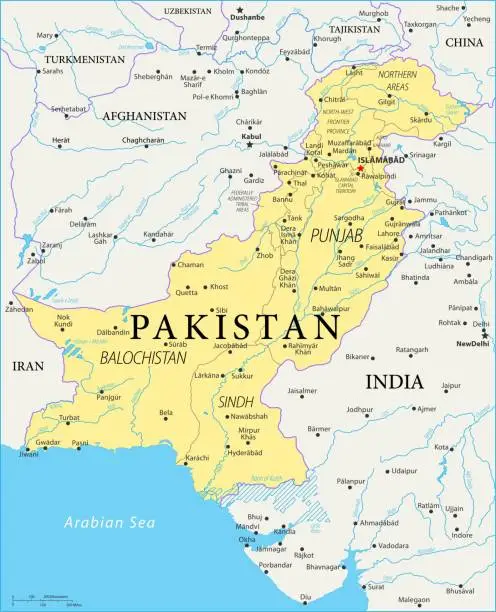 Vector illustration of Map of Pakistan - Vector