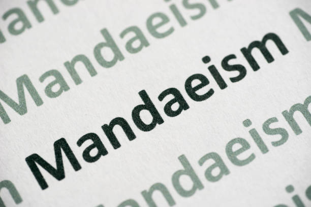 istock word Mandaeism printed on paper macro 1018389788