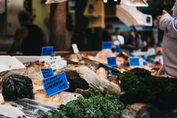 istock Fresh fish on sale at a market. 1018392738