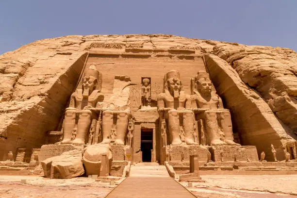 The Front of the Abu Simbel Temple, Aswan, Egypt, Africa