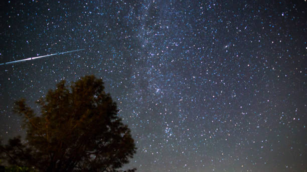 istock Night Sky with Iridium Flare 1018413856