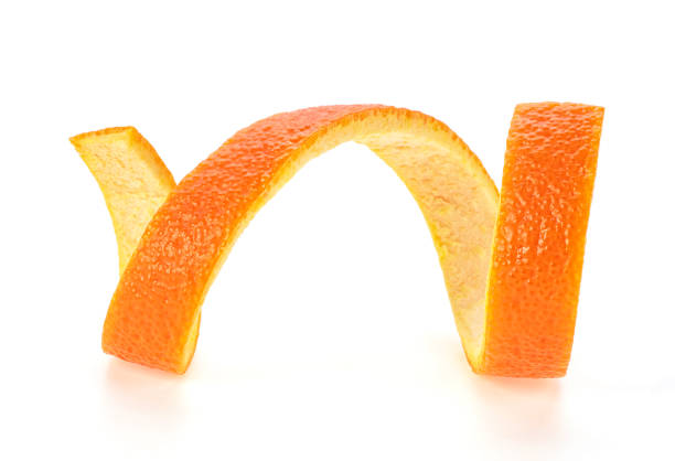 istock Fresh orange skin isolated on a white background 1018416662