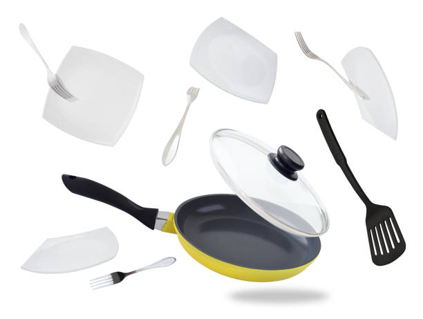 Flying frying pan and plates