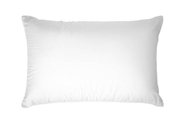 white pillow, isolated on white background. - pillow imagens e fotografias de stock