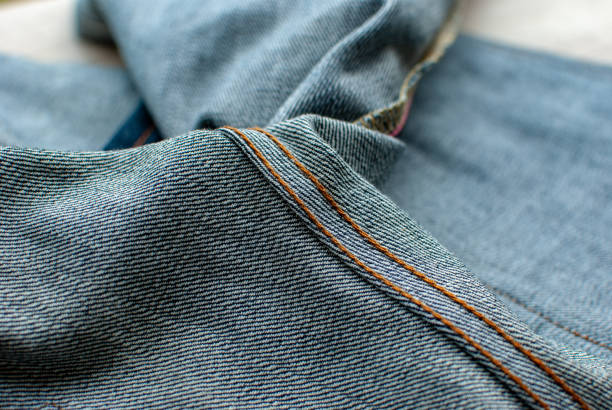 istock Fine detail of selvedge denim 1018424452