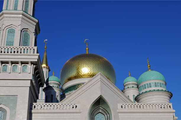 istock Gilded dome and crescent moon Muslim mosque 1018430094
