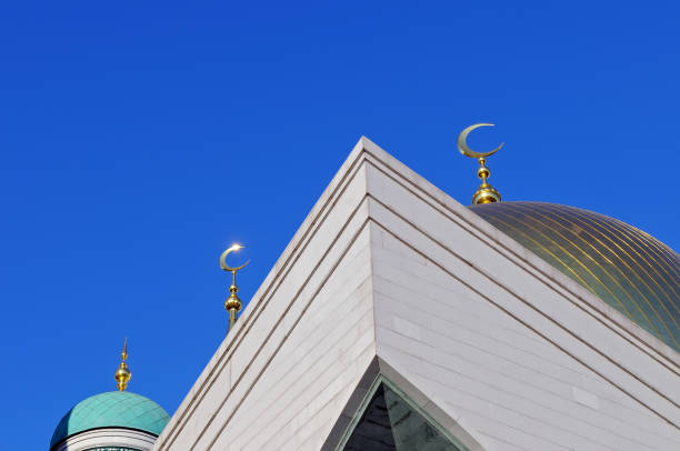 istock Gilded dome and crescent moon Muslim mosque 1018430152