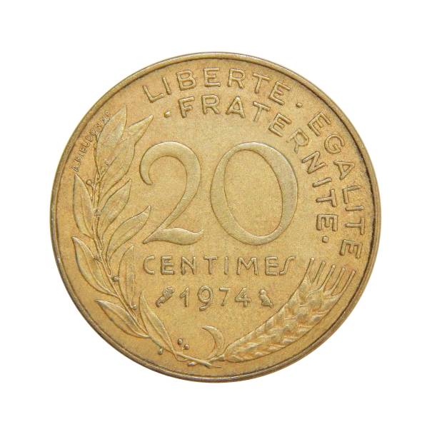 istock coin of France 20 centimes 1018436670
