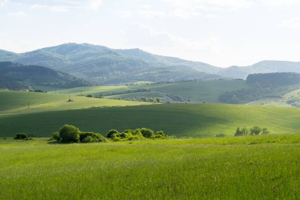 istock Sunrise and sunset over the hills and town. 1018439740