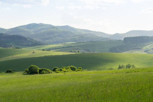 istock Sunrise and sunset over the hills and town. 1018439748