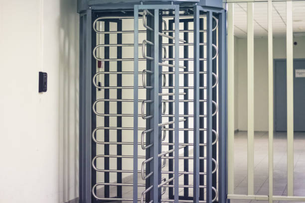 istock Steel full turn big turnstiles 1018445938