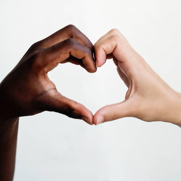 istock Hands with different skin colors on white background. 1018450812